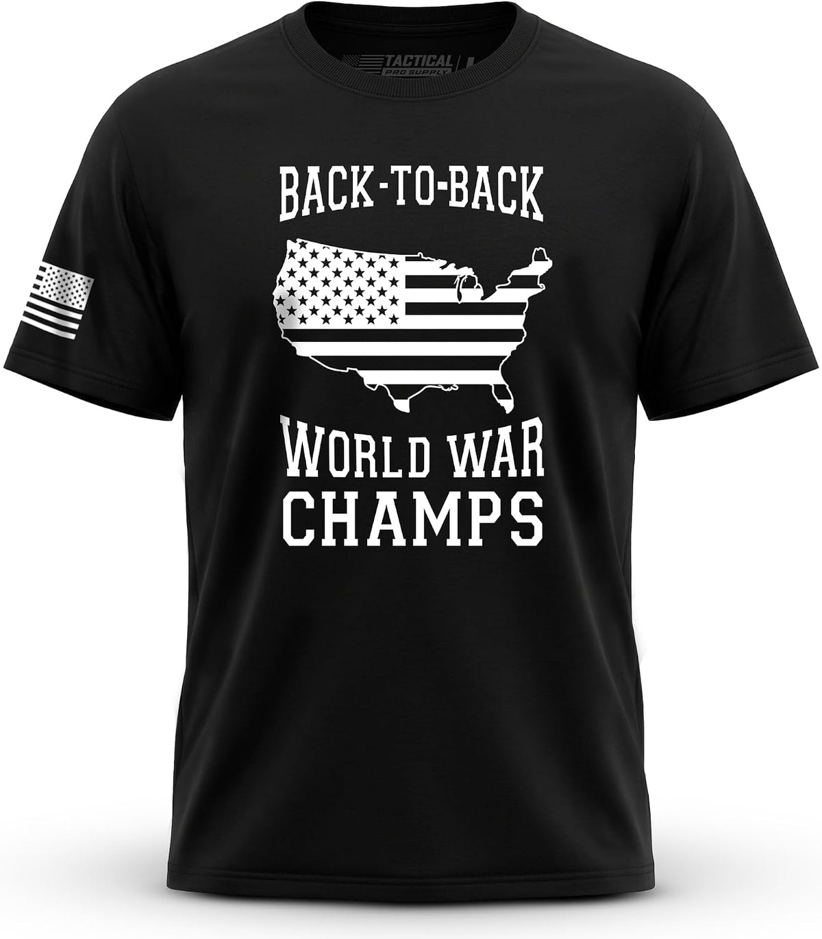 Men's Patriotic American Flag Short Sleeve Cotton T-Shirt Made in USA - Back to Back