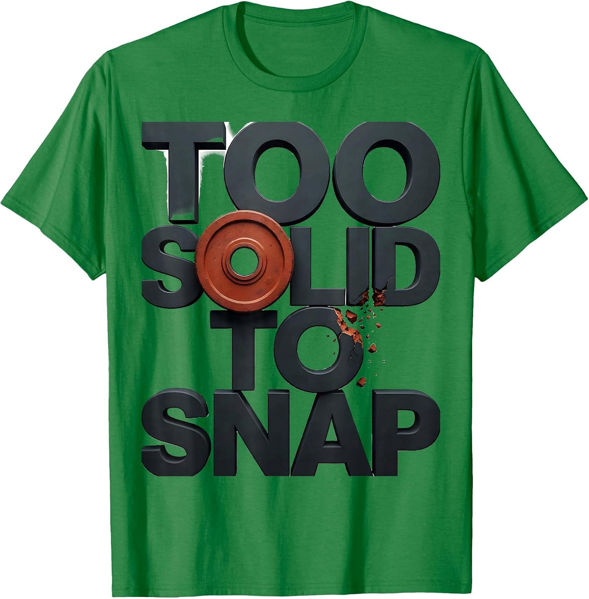Men's Too Solid To Snap Funny Gingerbread Man Gym Weightlifting T-Shirt - Kelly Green