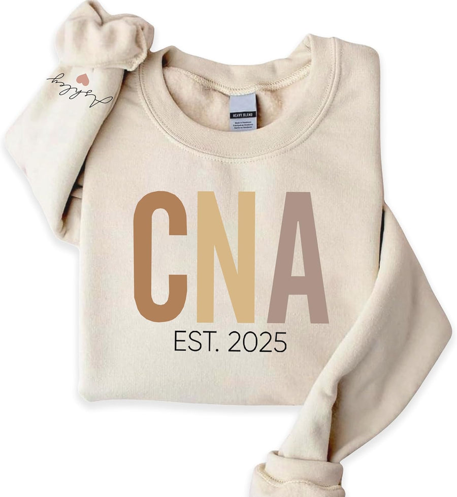 Personalized CNA Sweatshirt, Custom Nursing Assistant Shirt, Certified Nurse Aide Gift, Gift for Healthcare Worker - Cna