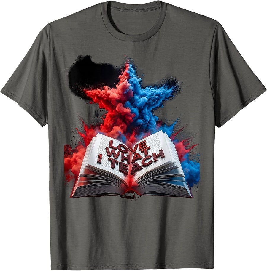 Love What I Teach Elementary Teacher Design T-Shirt - Asphalt Grey