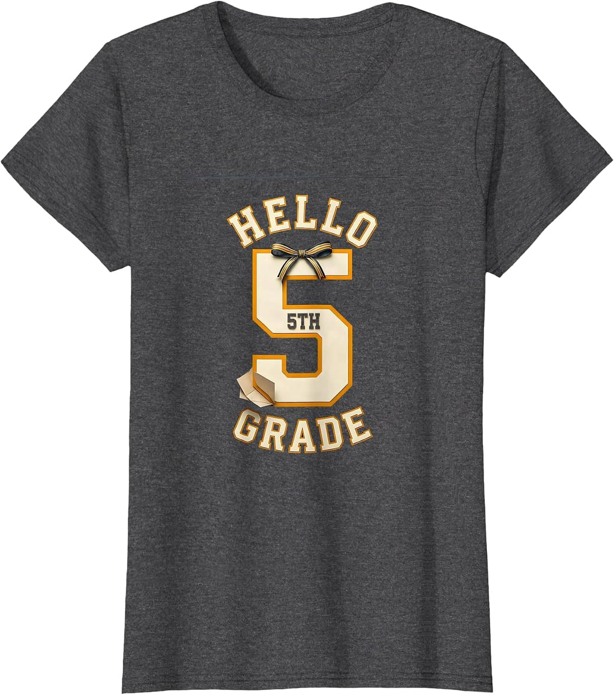 Women's Hello 5th Grade Cute Back To School Teacher Kids First Day T-Shirt - Dark Heather Grey