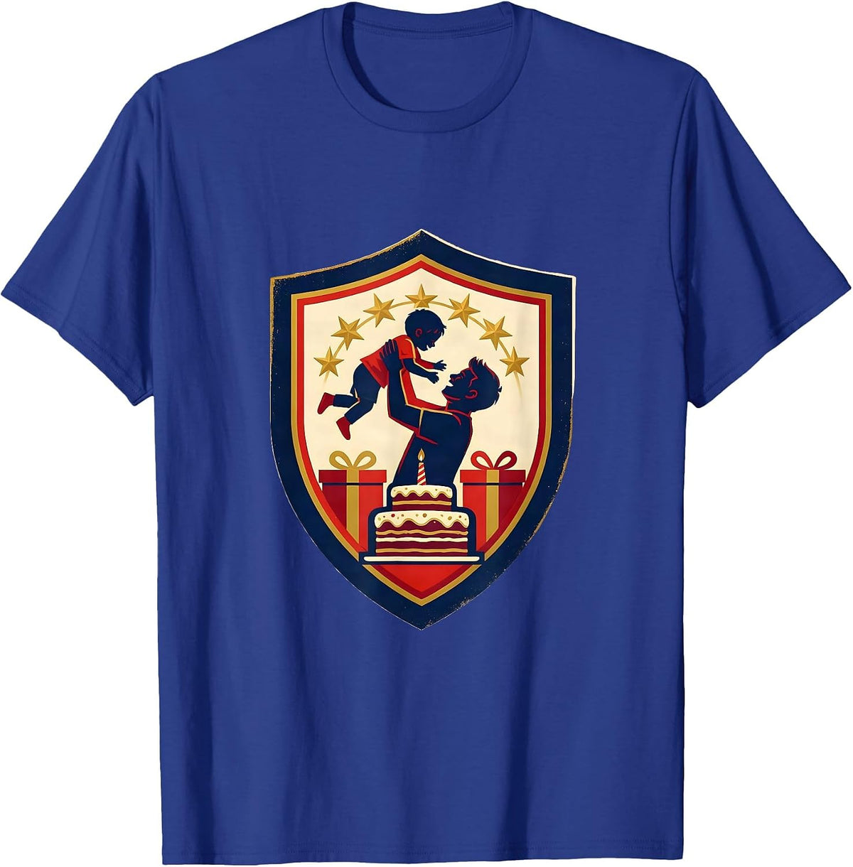 Men's Enclosed Shield Badge Birthday Family Humor Gift T-Shirt - Royal Blue