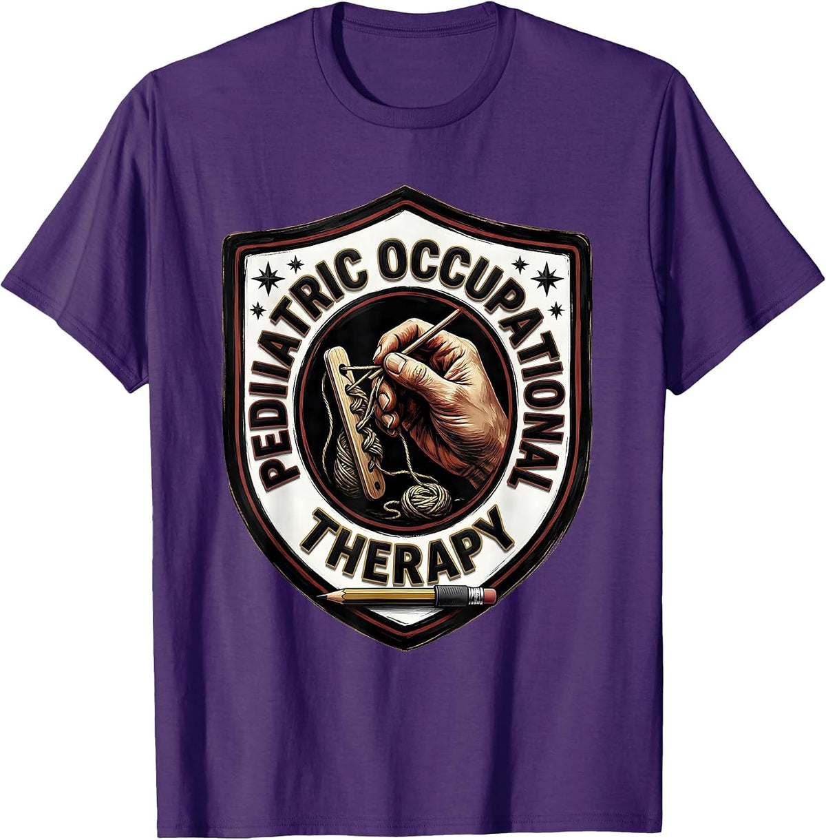 Men's Pediatric Occupational Therapy Retro Occupational Therapist T-Shirt - Purple