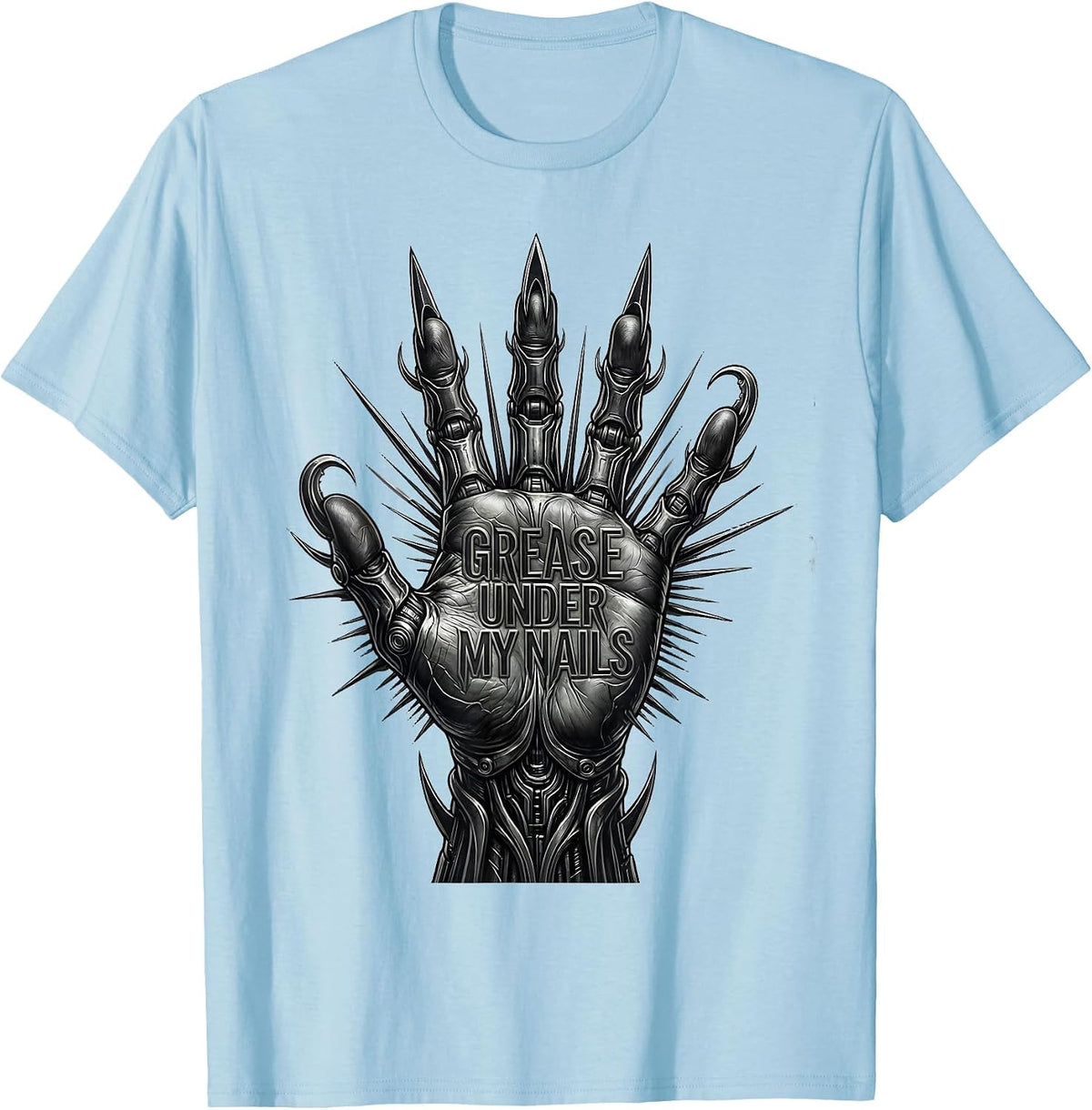Men's Grease Under My Nails Blue Collar Pride Design T-Shirt - Baby Blue