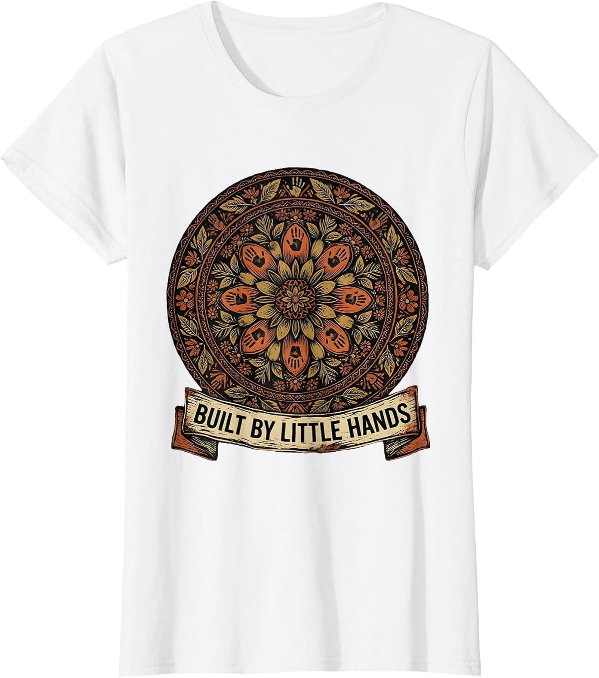 Built by Little Hands Elementary Teacher Design T-Shirt - White