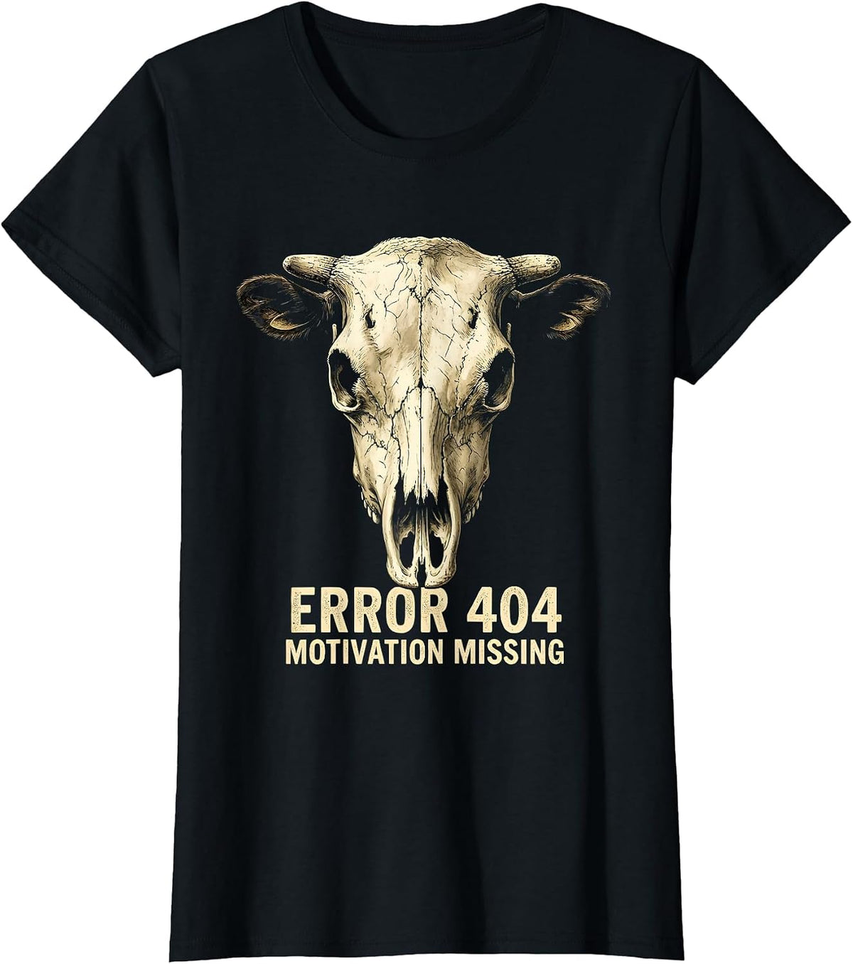 Error 404 Motivation Missing Funny Meme Design T-Shirt - Black