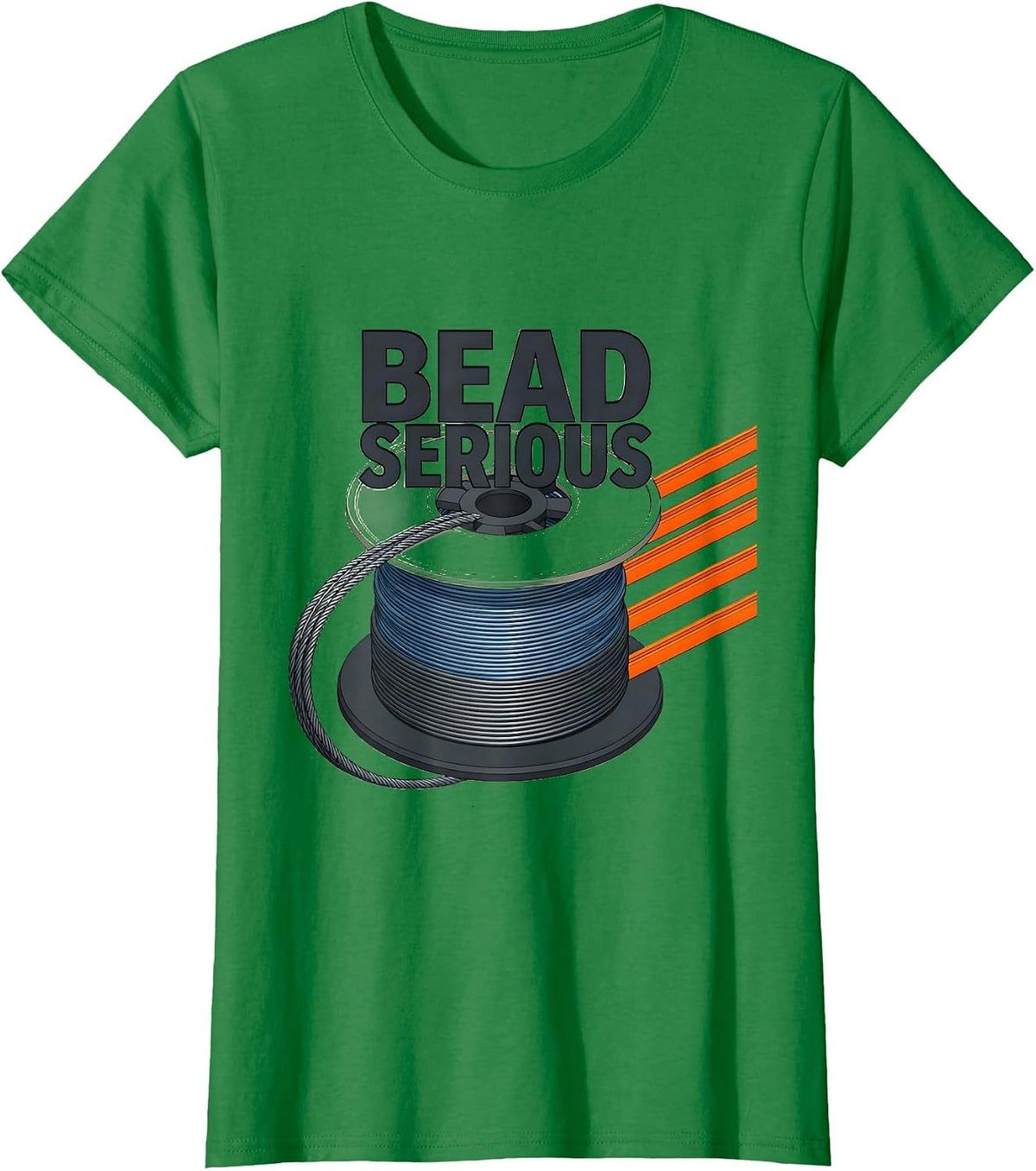 Women's Bead Serious Funny Welder Metal Worker Trade Humor T-Shirt - Kelly Green