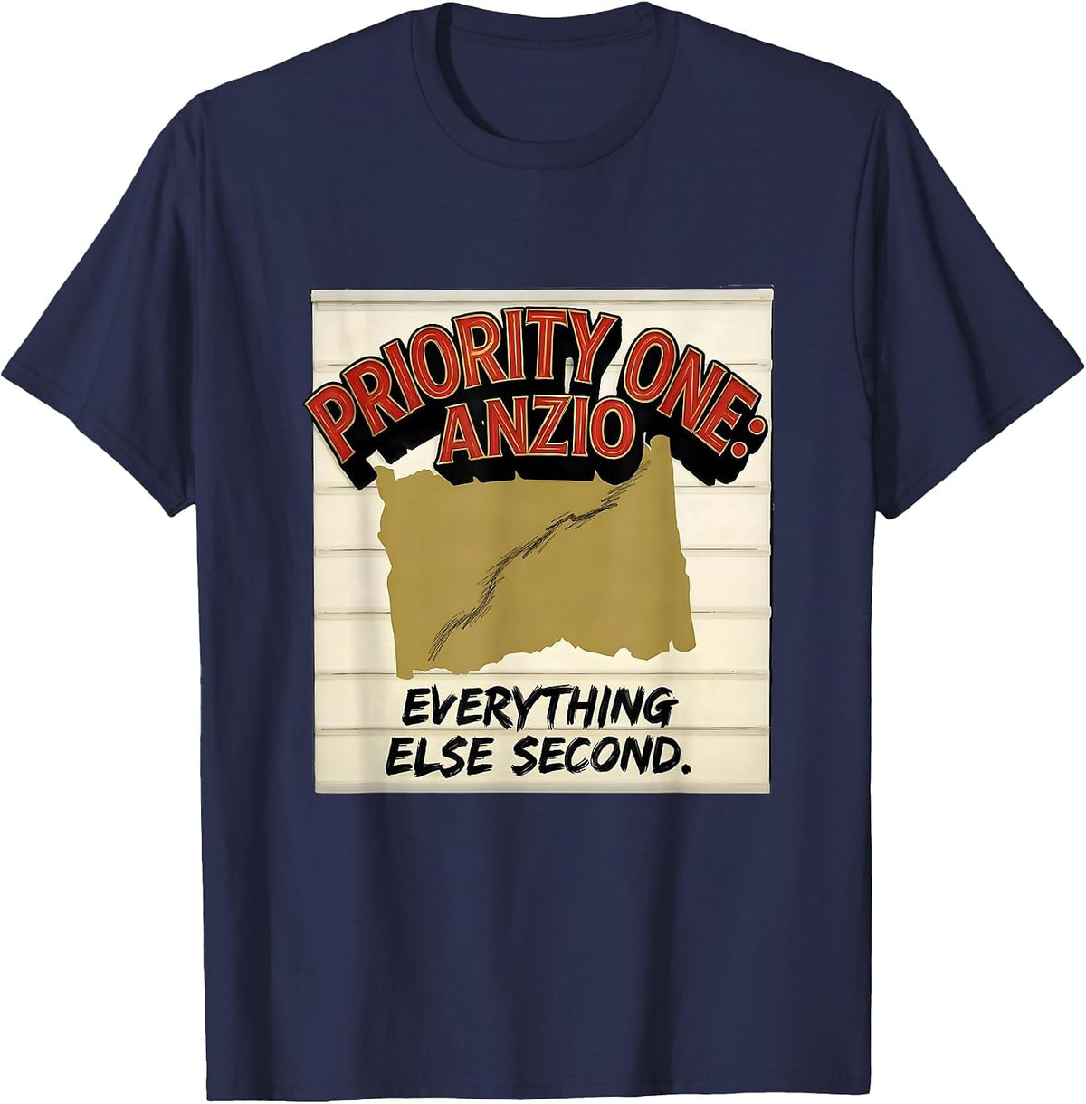 Men's Priority One: Anzio Everything Else Second WWII History Buff T-Shirt - Navy Blue
