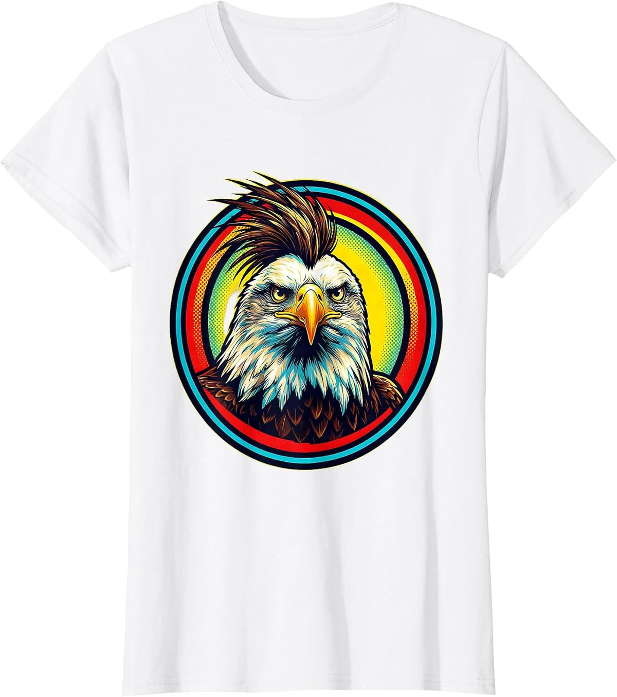 Balding Eagle Funny Comb-Over Patriotic Humor T-Shirt - White