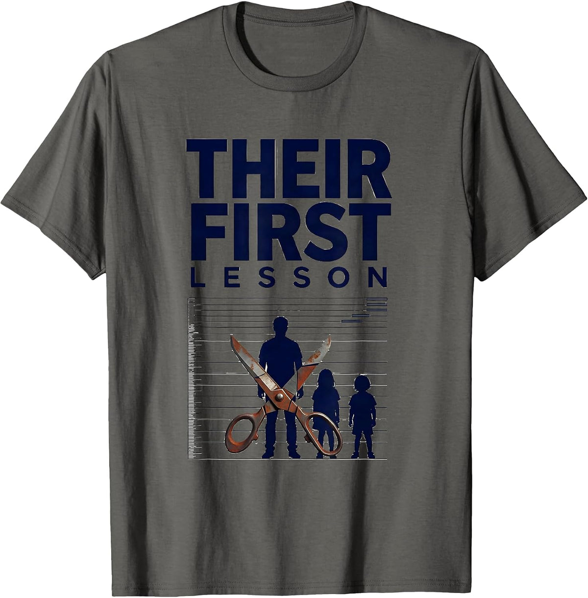 Their First Lesson Head Start Early Childhood Teacher Back T-Shirt - Asphalt Grey