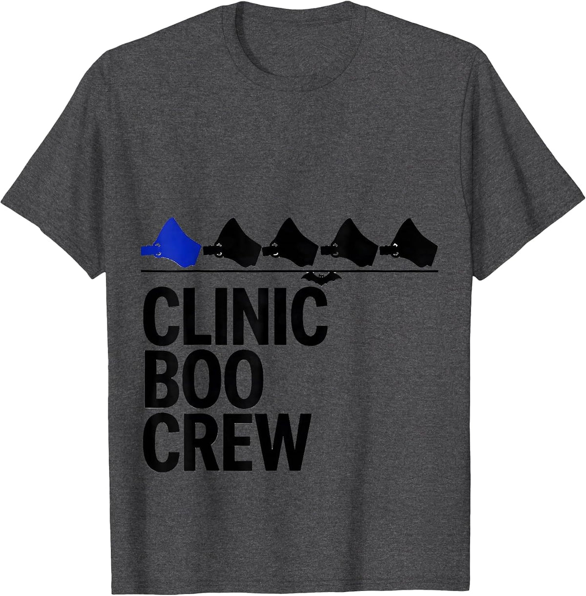 Clinic Boo Crew Funny Vet Tech Halloween Season Gift T-Shirt - Dark Heather Grey