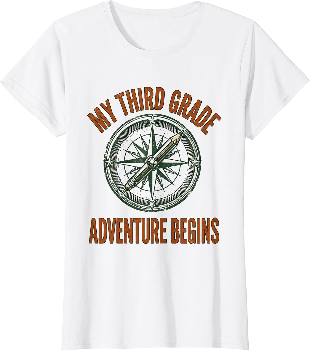 Women's My Third Grade Adventure Begins Vintage Third Grade Back T-Shirt - White