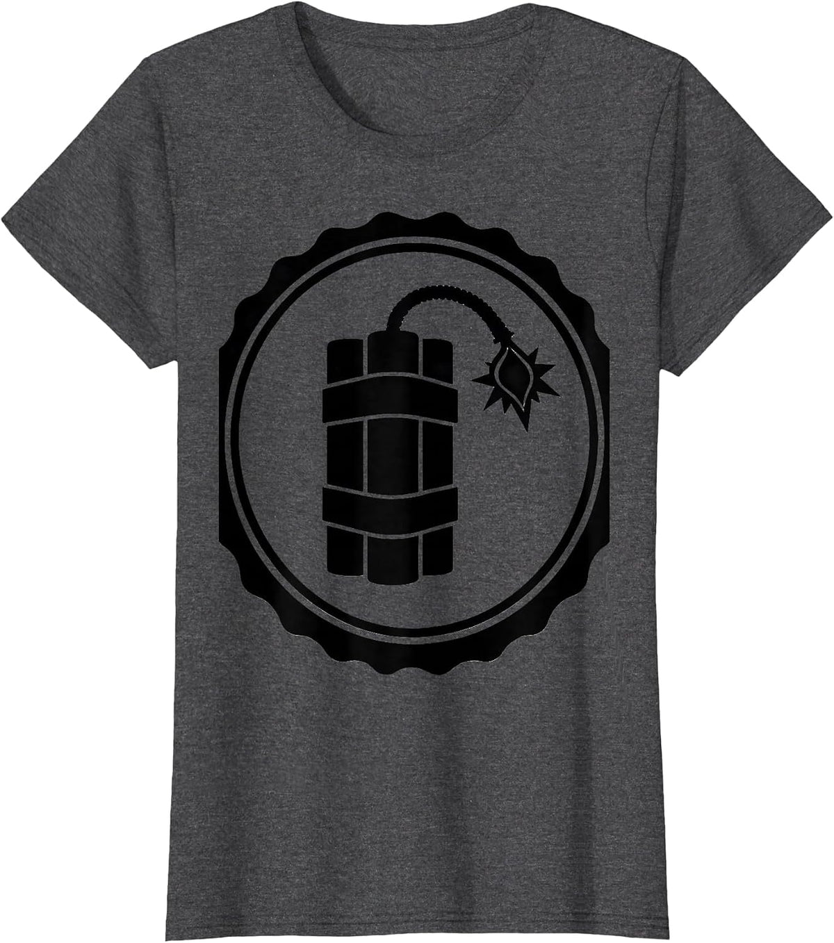 Women's FAFO Lit Fuse Dynamite Graphic Design T-Shirt - Dark Heather Grey