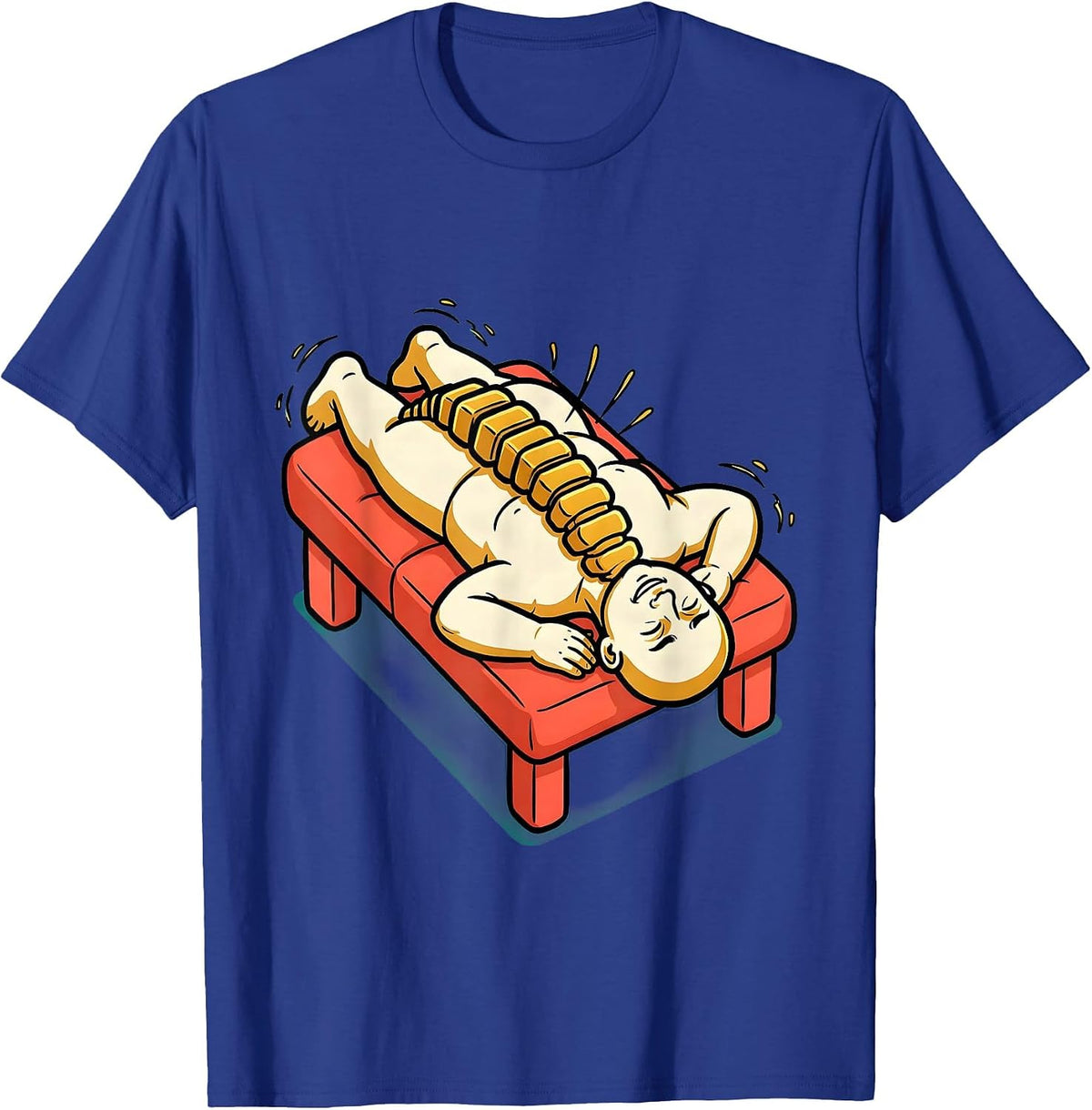 Physical Therapy Spine Alignment Massage Table Art T-Shirt - Royal Blue