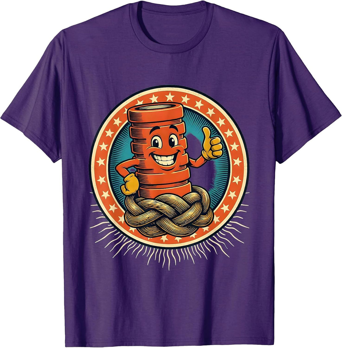 Men's Foam Roller Tension Knot Physical Therapy Graphic T-Shirt - Purple