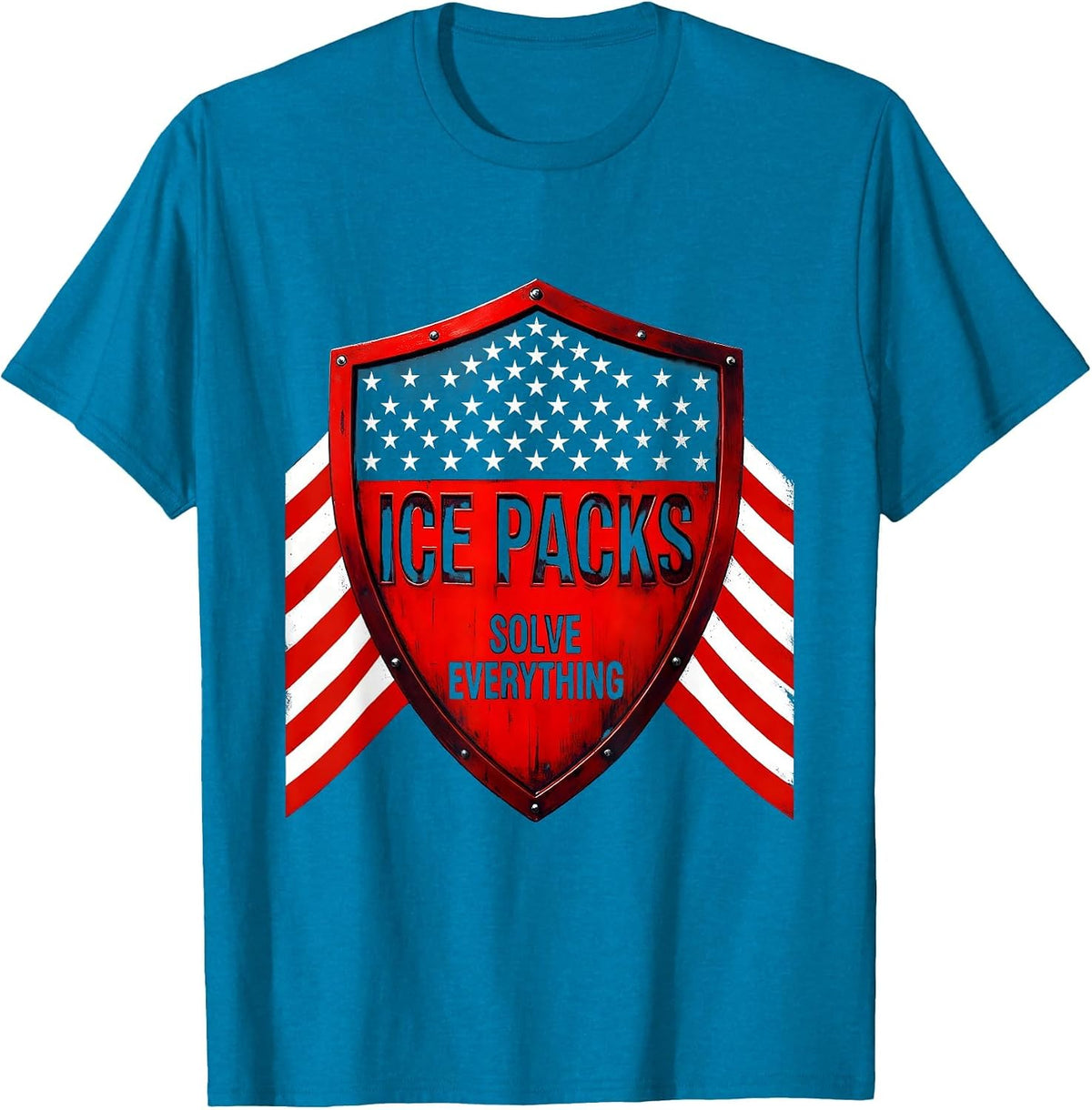 Ice Packs Solve Everything School Nurse Design T-Shirt - Sapphire Blue