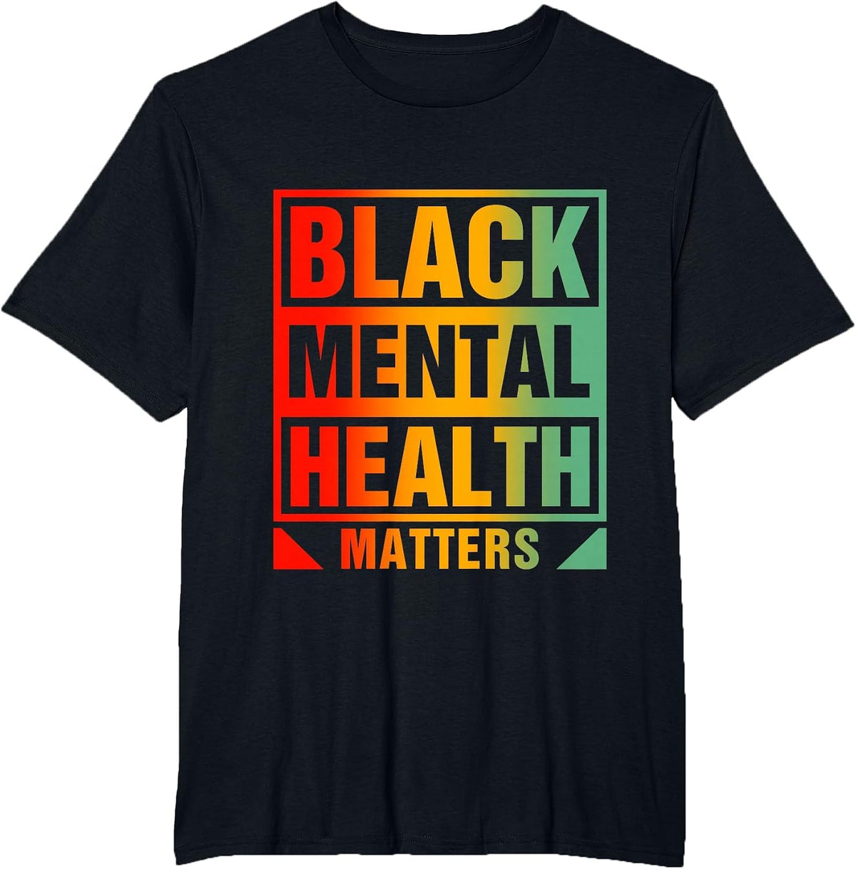 Black Mental Health Matters Human Brain Counselor Therapist T-Shirt - Black