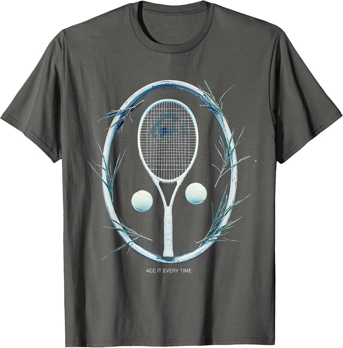 Ace It Every Time Tennis Graphic Design T-Shirt - Asphalt Grey