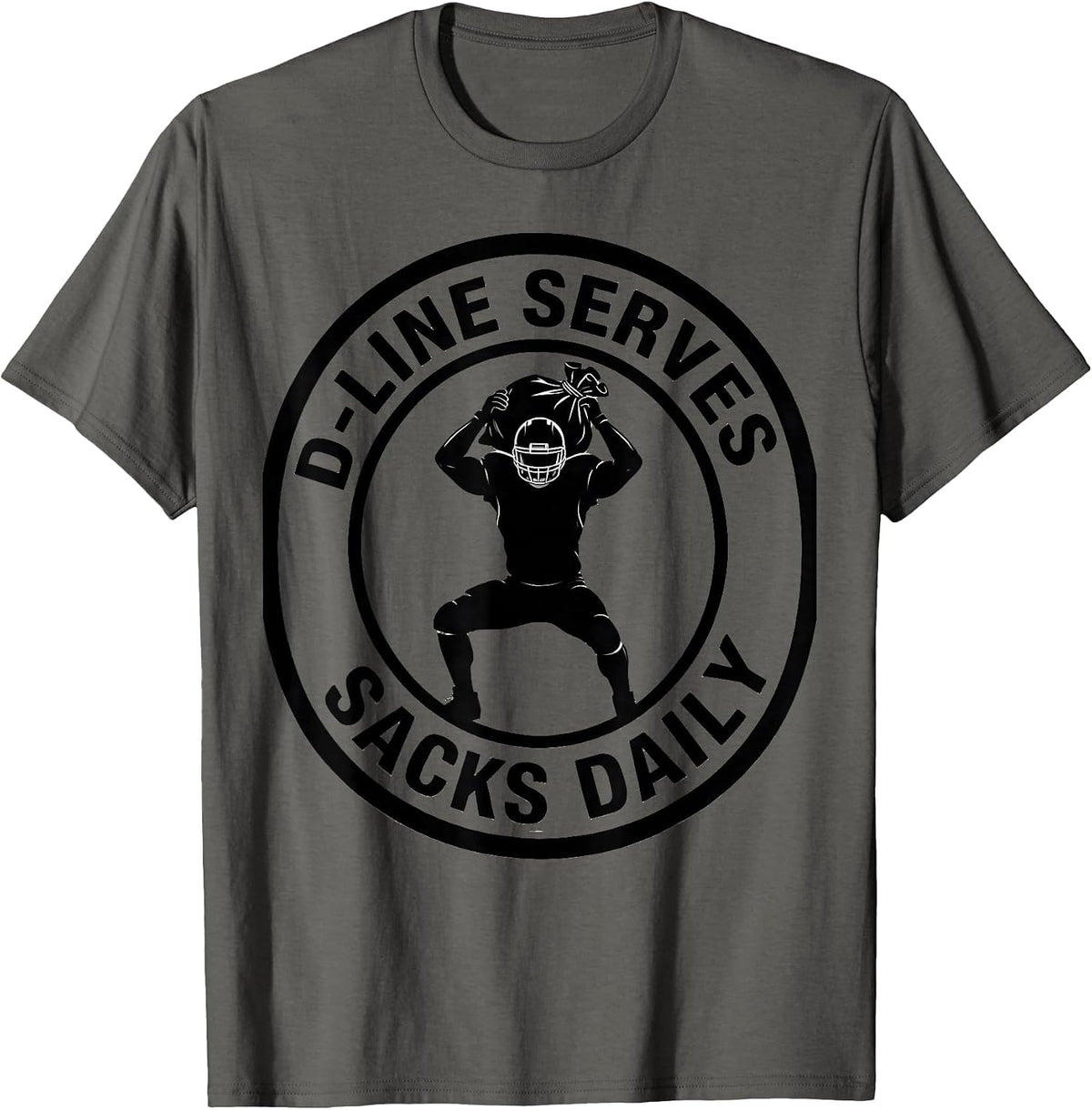 Men's D-Line Serves Sacks Daily Funny Football Lineman Youth Sport T-Shirt - Asphalt Grey