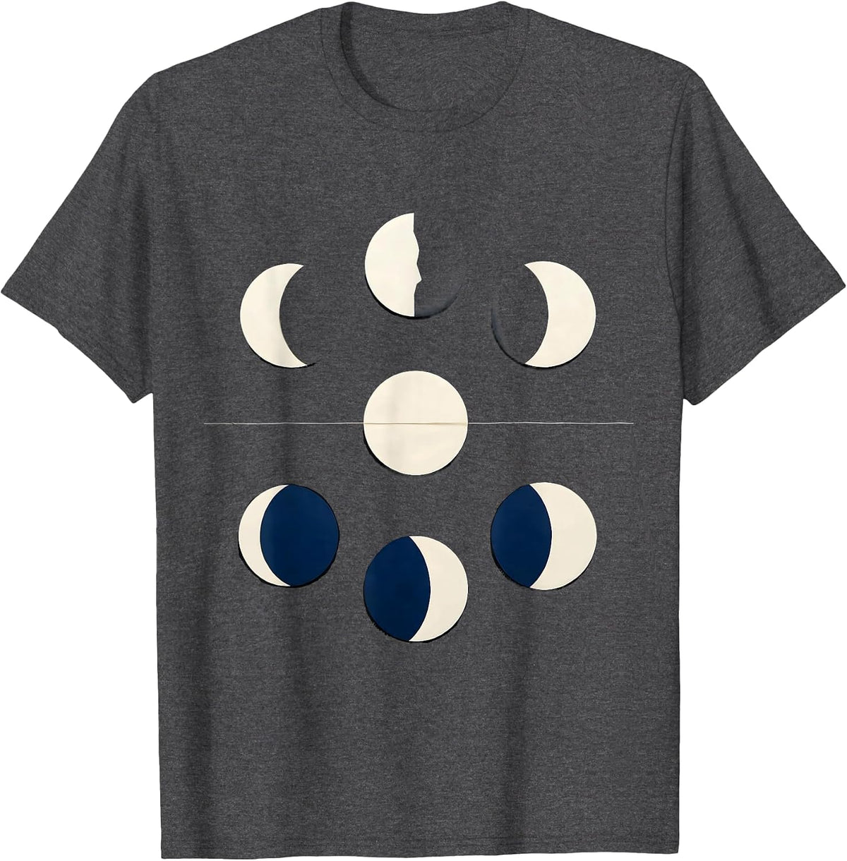 Men's Lunar Ladder Geometric Astronomy Gift T-Shirt - Dark Heather Grey