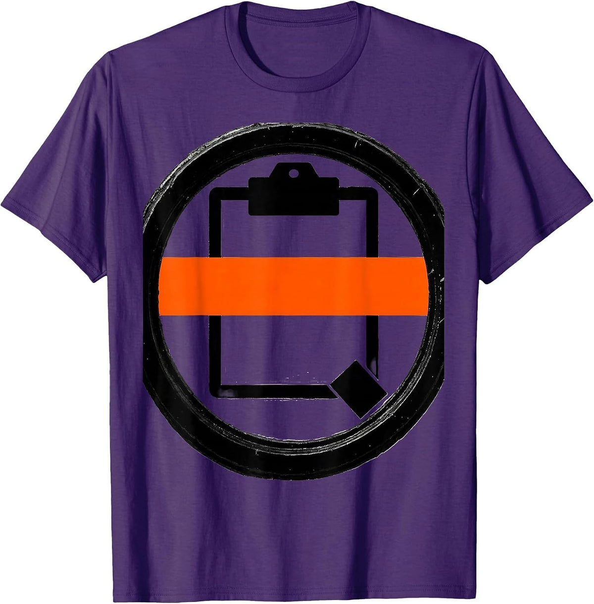 Brutalist Work Order Seal Ring Deadpan Tradesperson Humor T-Shirt - Purple