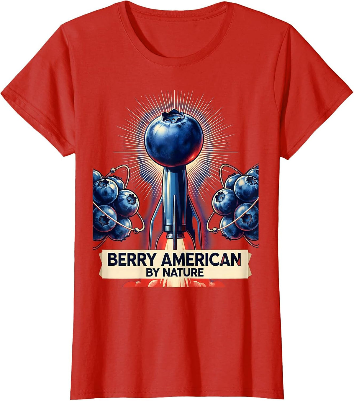 Women's Berry American by Nature Red White and Blueberries T-Shirt - Red