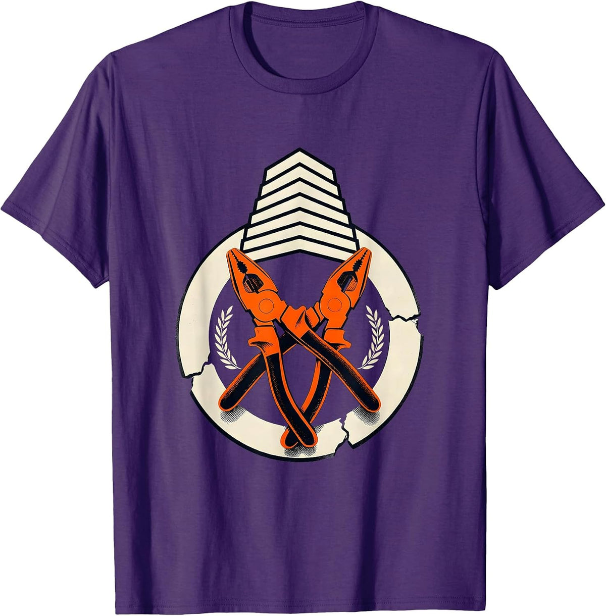 Men's Sealed Badge Ring Lineman Pliers Voltage Tester Funny T-Shirt - Purple