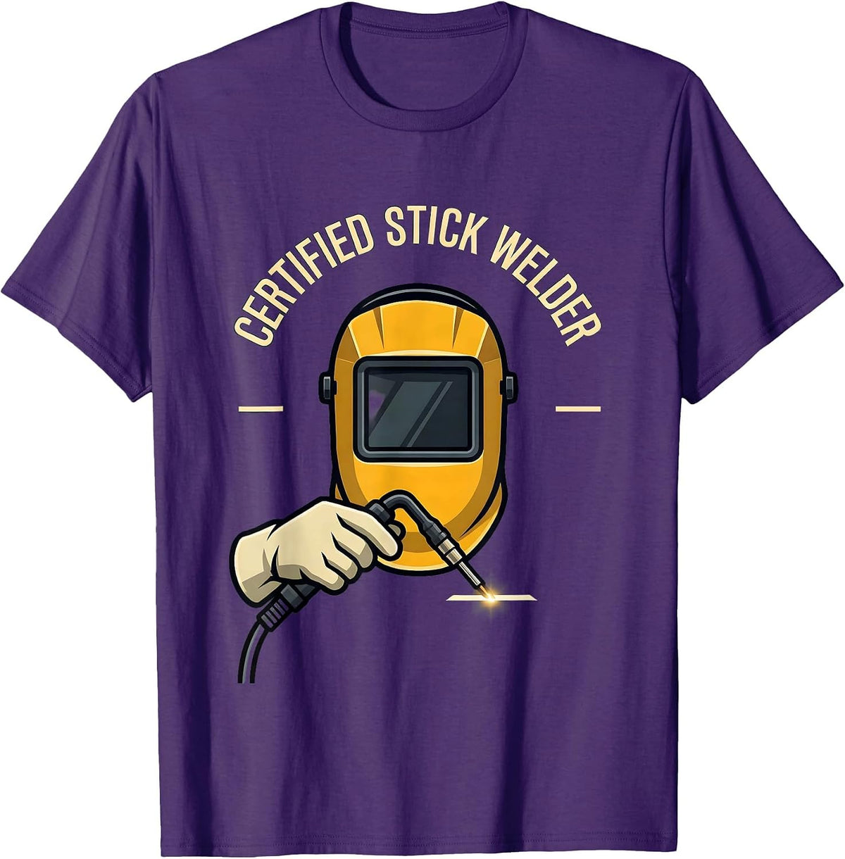 Certified Stick Welder Funny Metalworker Trade Humor T-Shirt - Purple