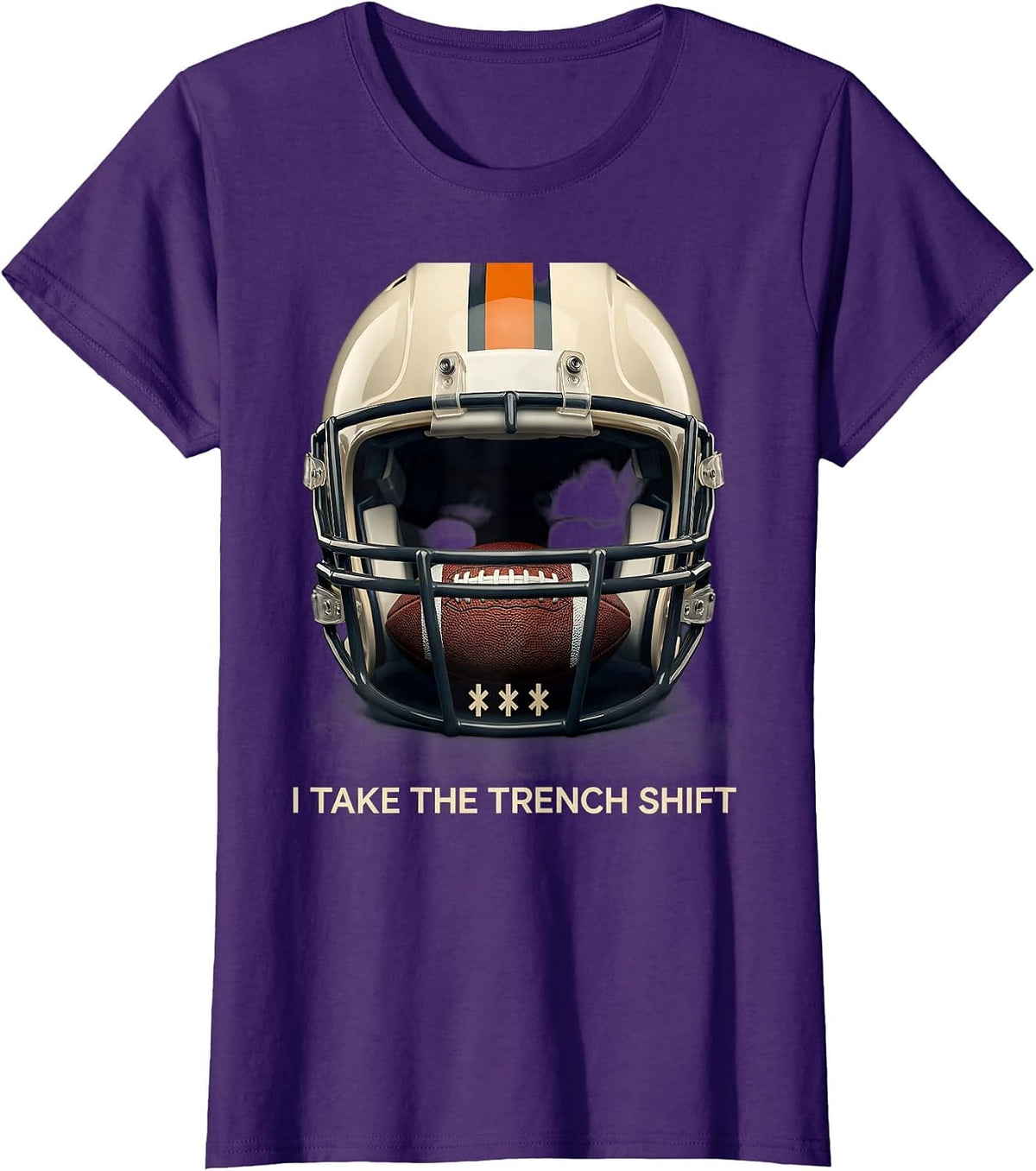 Women's I Take The Trench Shift Funny Football Lineman Humor T-Shirt - Purple