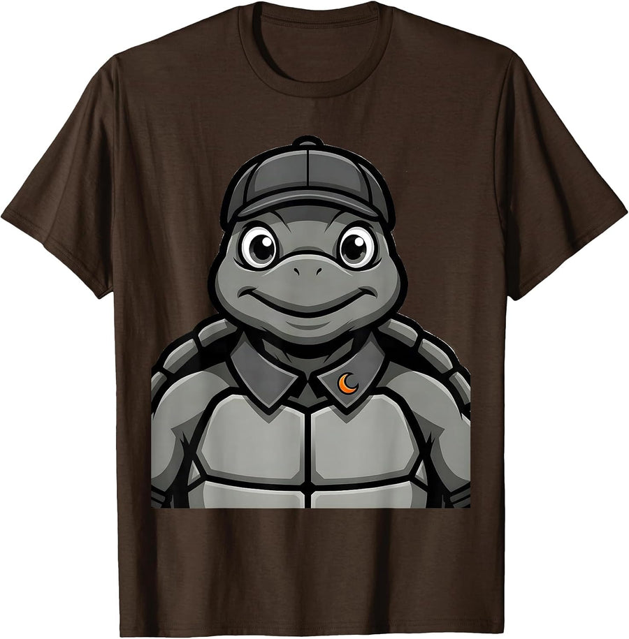 Halloween Turtle Mascot Costume Novelty Whimsical T-Shirt - Brown