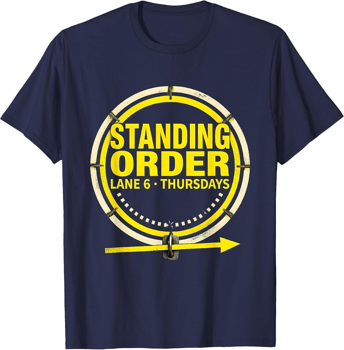 Standing Order: Lane 6, Thursdays Funny Bowling Bowler T-Shirt - Navy Blue
