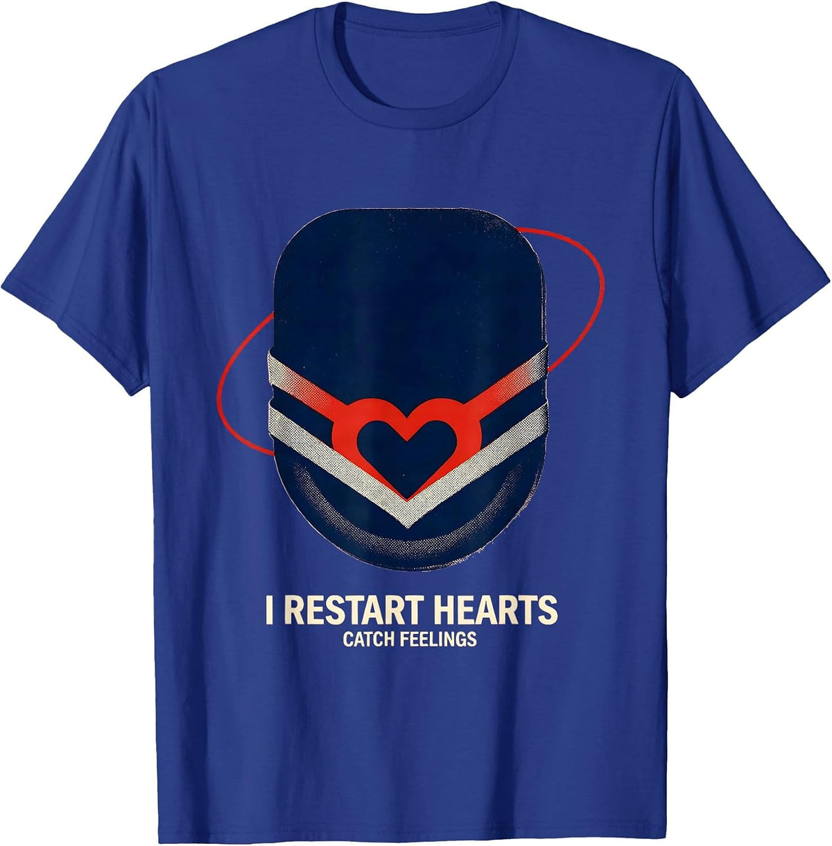 I Restart Hearts Catch Feelings Funny Nurse Valentine T-Shirt - Royal Blue