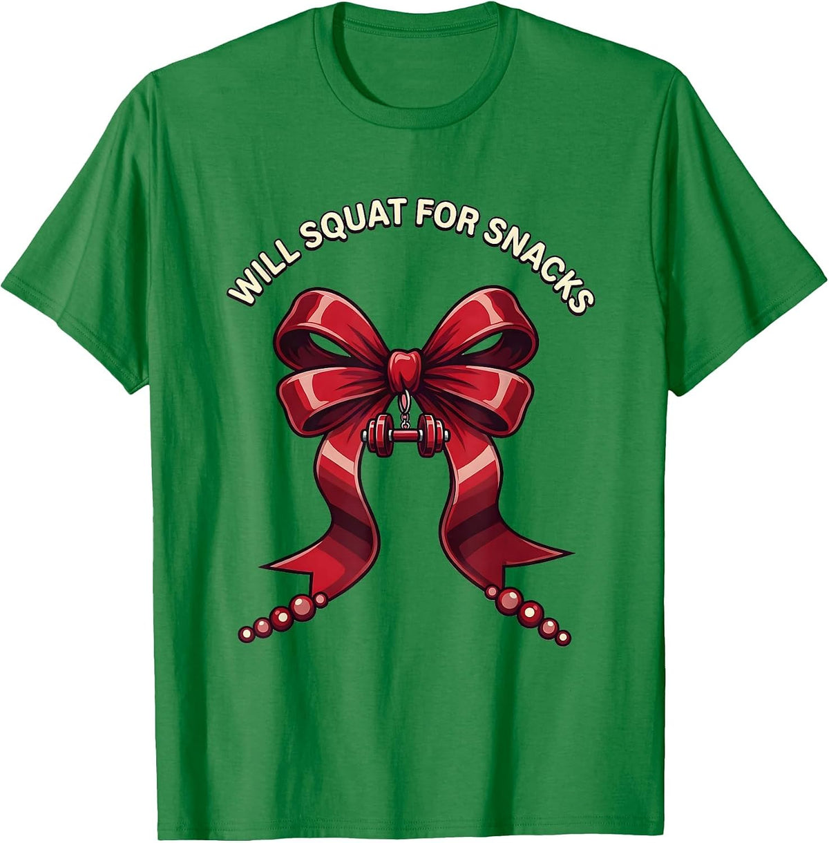 Men's Will Squat For Snacks Funny Gym Design T-Shirt - Kelly Green