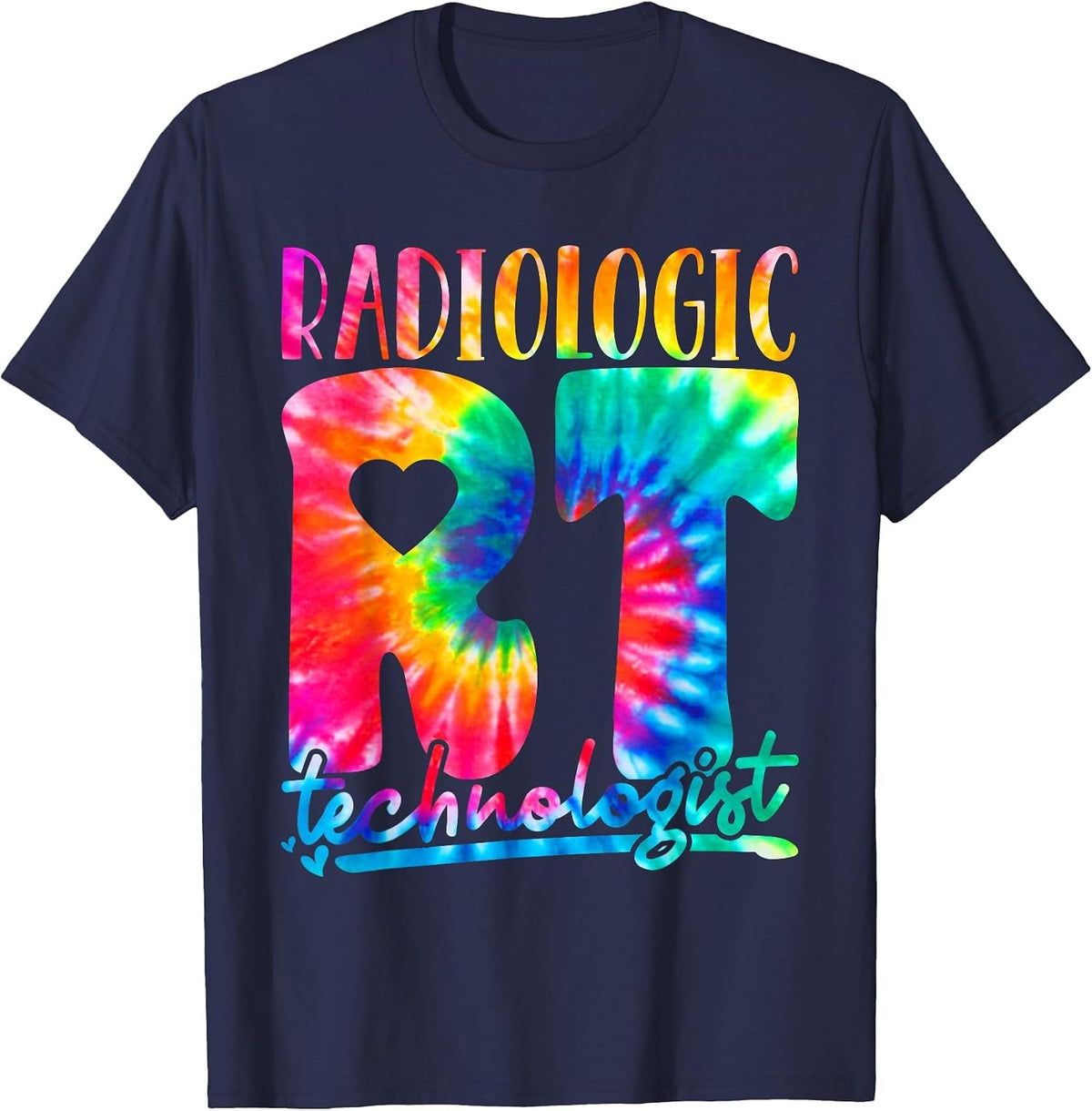Radiologic Technologist RT Funny Tie Dye Radiology Xray Tech T-Shirt - Navy Blue