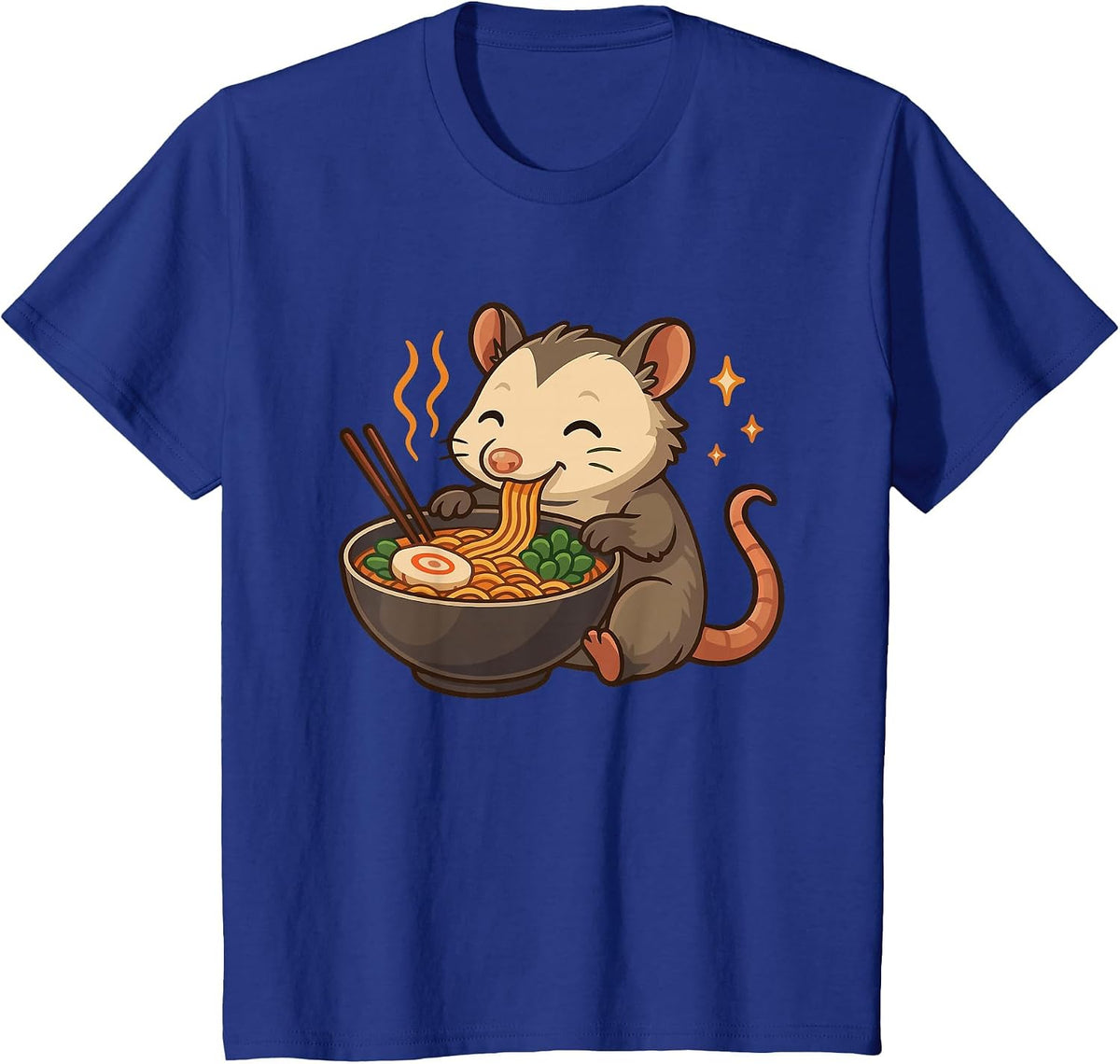 Opossum with Noodles Ramen Kawaii Opossum T-Shirt - Royal Blue