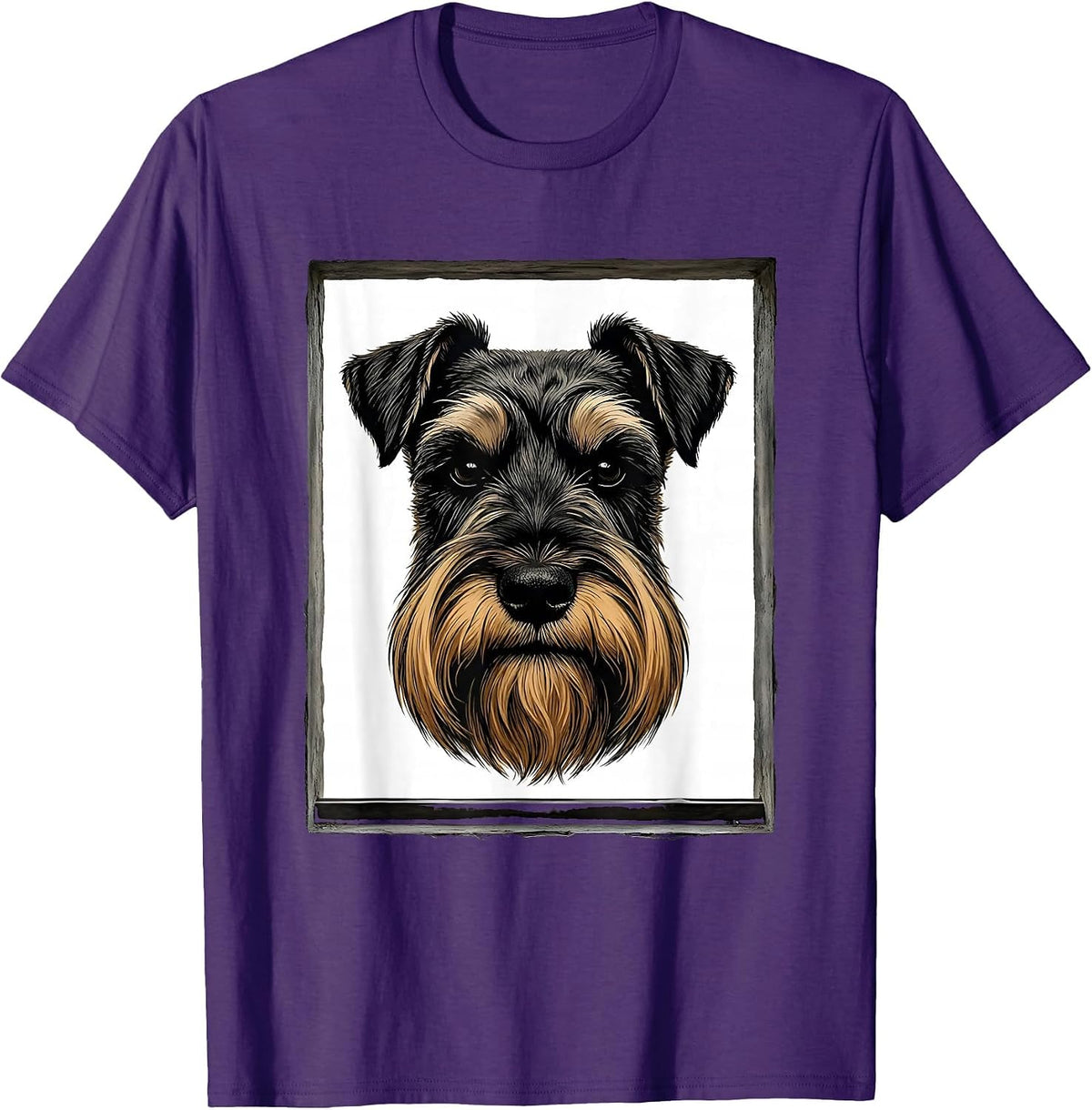 Miniature Schnauzer Minimalist Dog Owner Vintage Retro T-Shirt - Purple