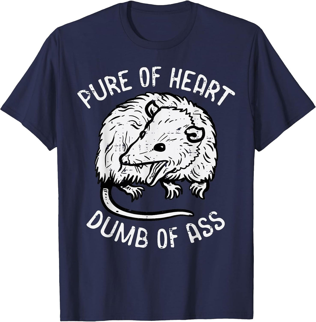 Opossum Pure of Heart Fun Possum Street Cat Trash Men Women T-Shirt - Navy Blue