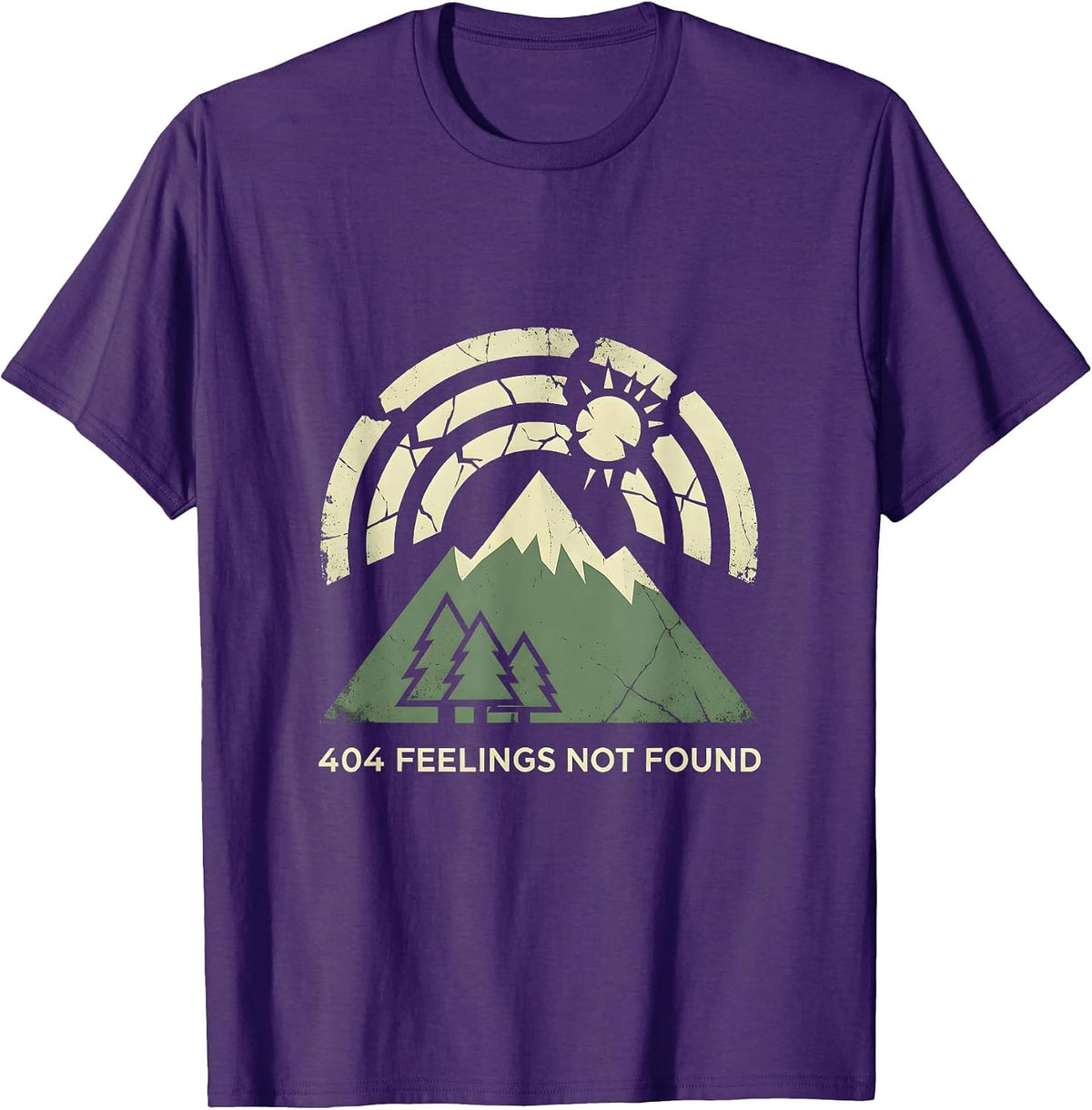404 Feelings Not Found Funny Tech Humor Design T-Shirt - Purple