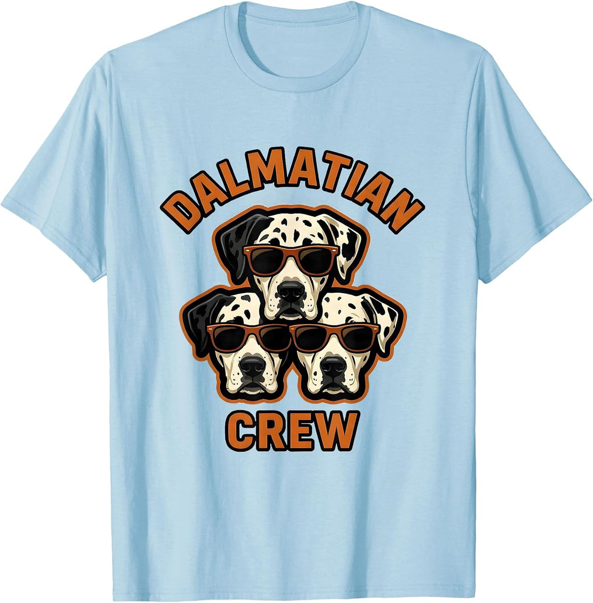 Men's Dalmatian Crew Mascot Logo Dog Breed Portrait T-Shirt - Baby Blue