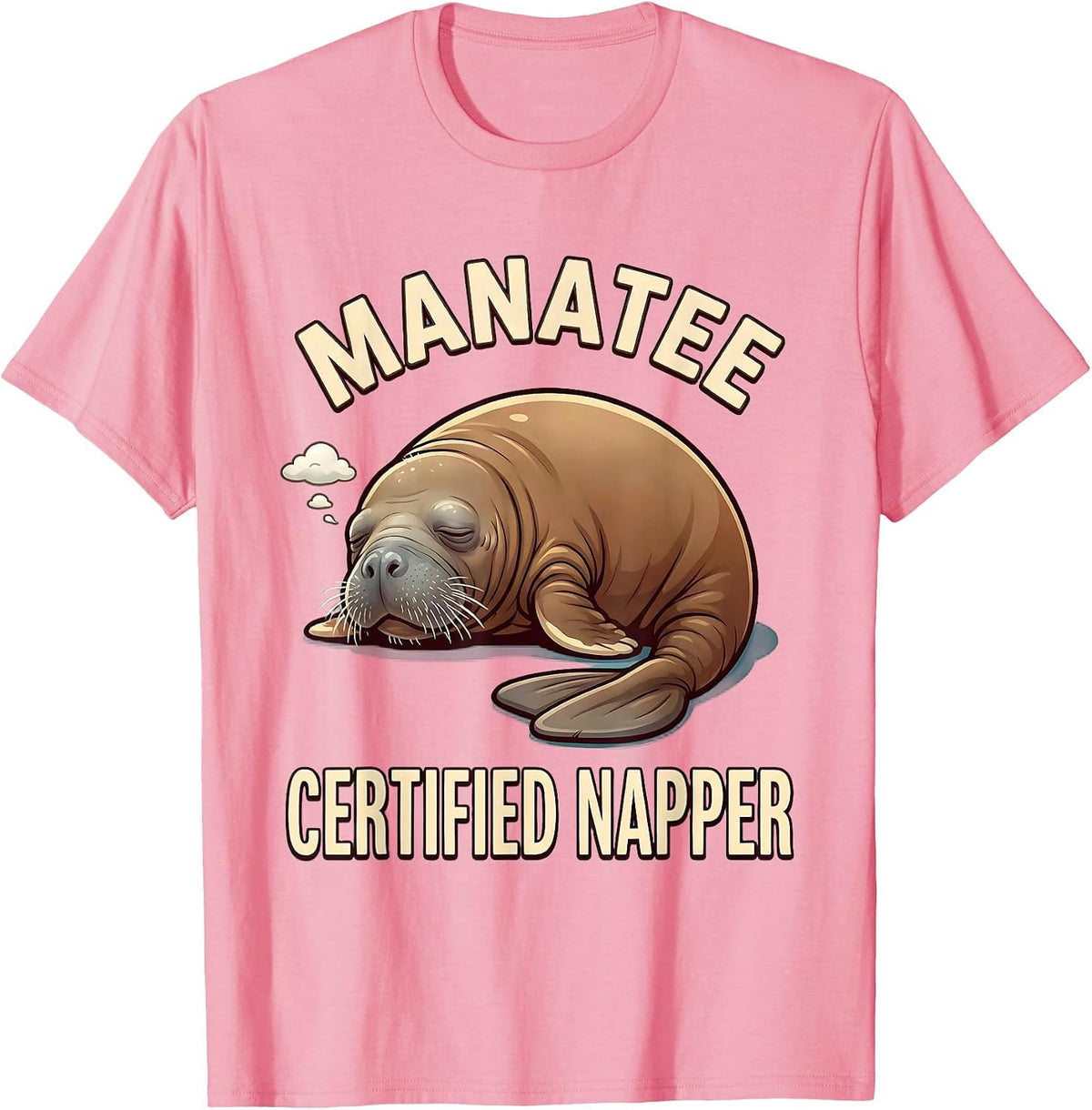 Men's Manatee Certified Napper Funny Sea Animal Lover Humor T-Shirt - Pink