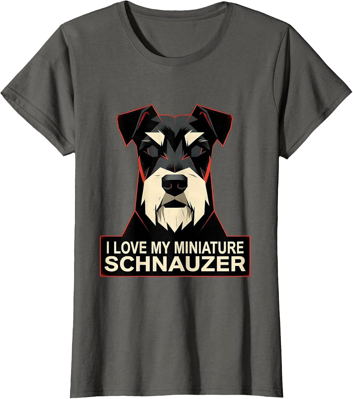 Women's I Love My Miniature Schnauzer Funny Schnauzer Lover Pet T-Shirt - Asphalt Grey