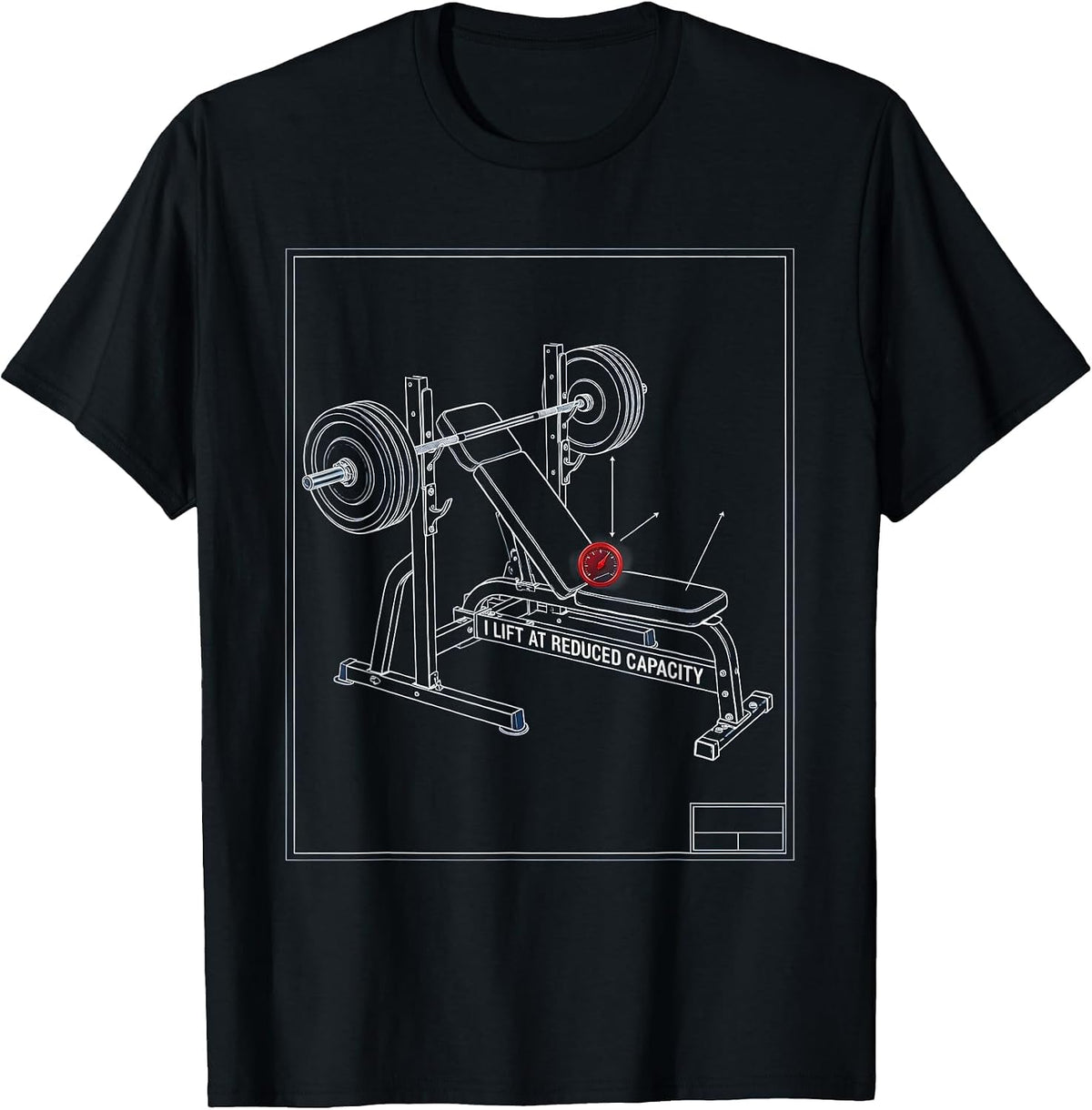 Men's I Lift At Reduced Capacity Funny Gym Weightlifting Workout T-Shirt - Black