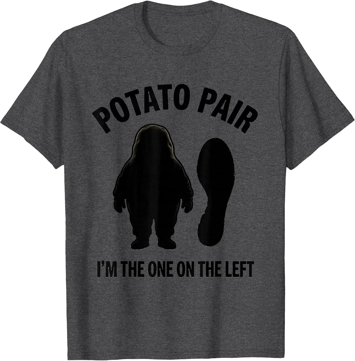 Potato Pair, I'm The One On The Left Funny Halloween Costume T-Shirt - Dark Heather Grey