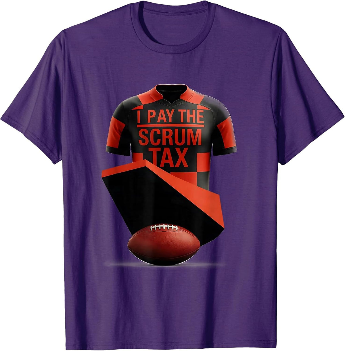 Men's I Pay The Scrum Tax Funny Rugby Player Coach Fan Humor T-Shirt - Purple