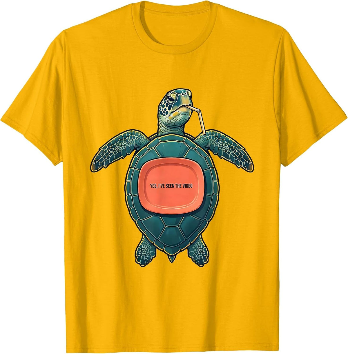 Yes, I've Seen The Video Funny Sea Turtle Ocean Animal Lover T-Shirt - Golden Yellow
