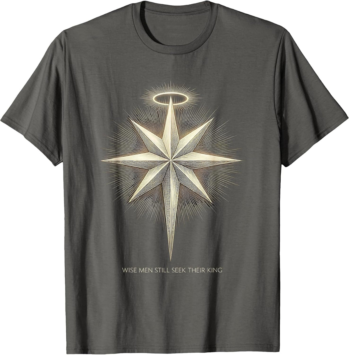 Wise Men Still Seek Their King Delicate Starburst Christian T-Shirt - Asphalt Grey