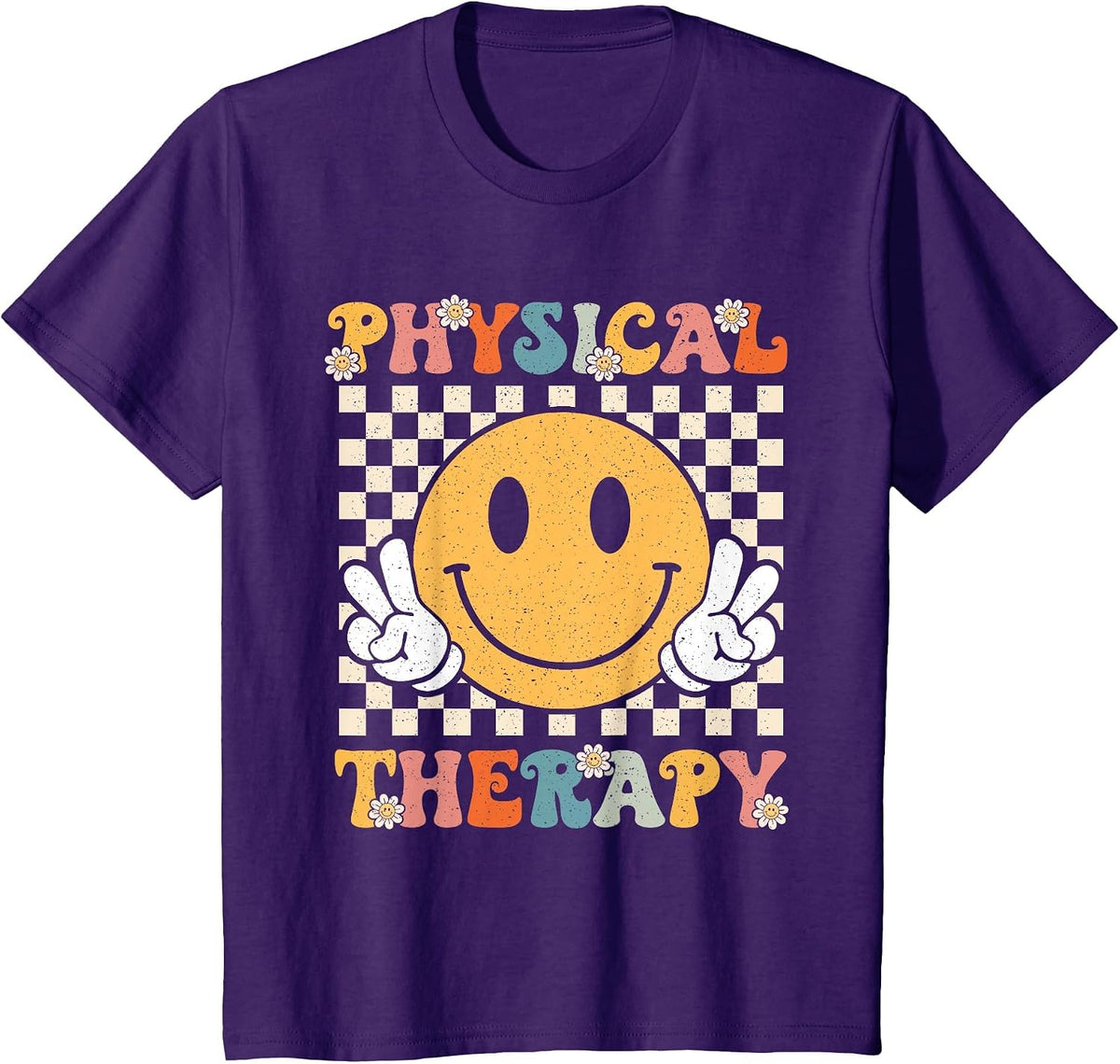 Groovy Physical Therapy Smile Rehabilitation Therapist PT T-Shirt - Purple