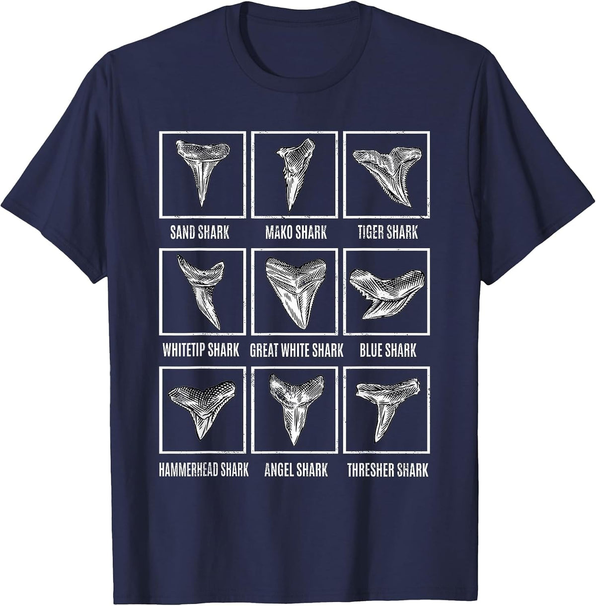 Shark Teeth Collector Sharks Tooth Collection T-Shirt - Navy Blue