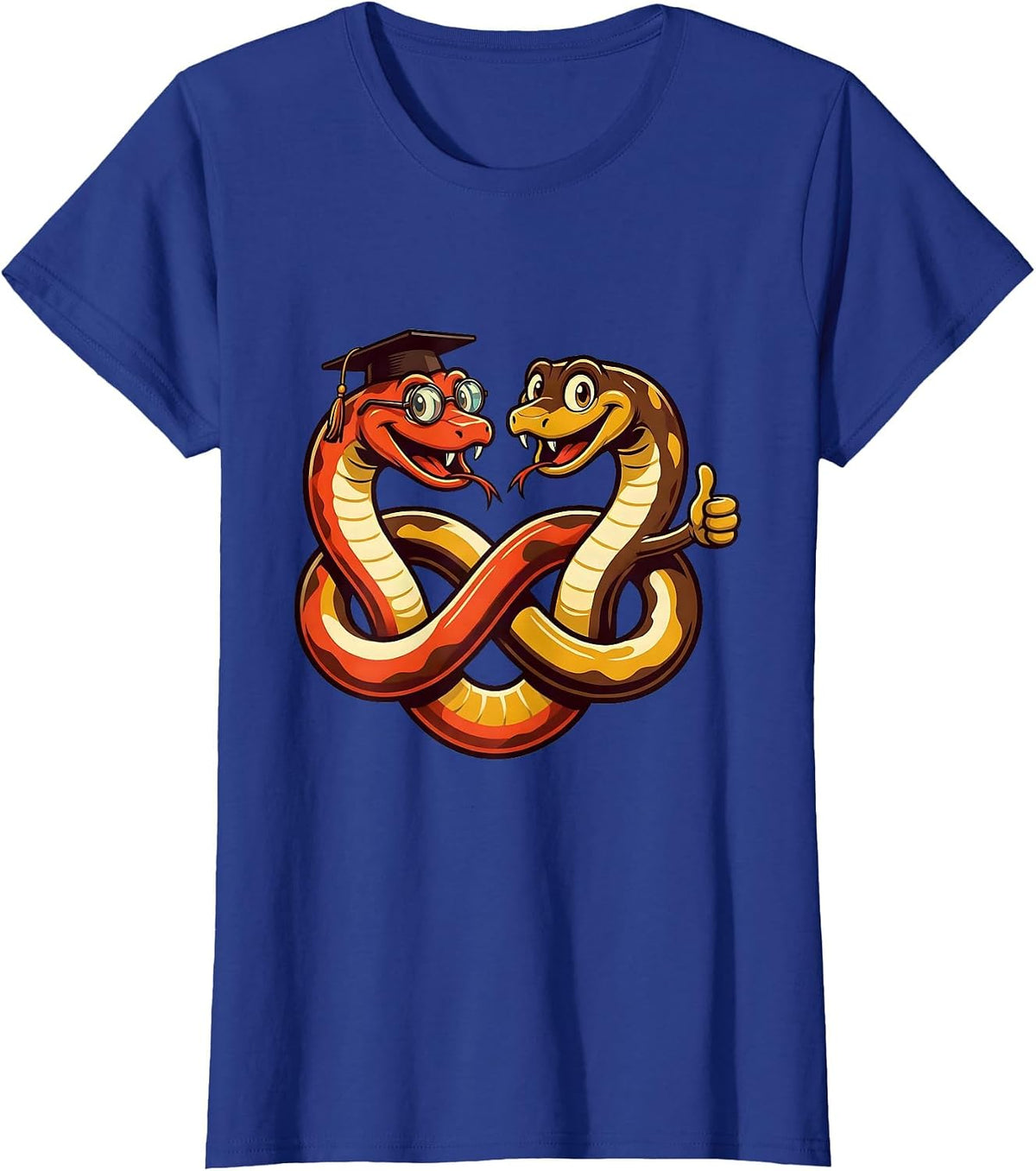 Women's Math Teacher Infinity Snake Ouroboros Design T-Shirt - Royal Blue