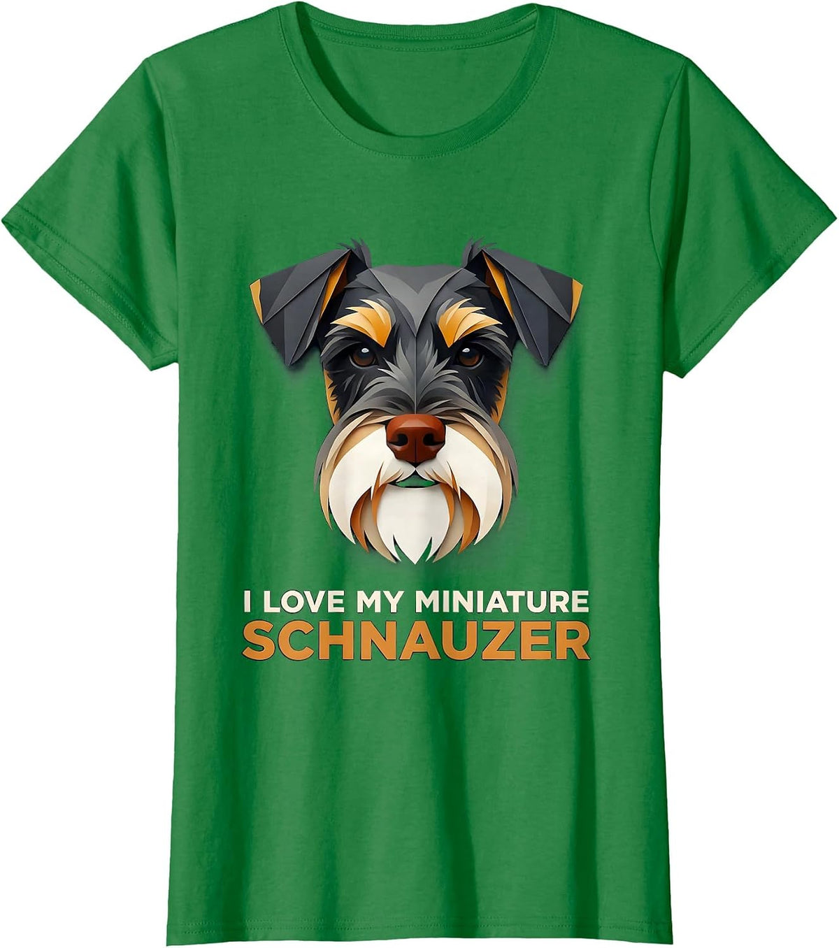 I Love My Miniature Schnauzer Funny Dog Owner Breed Pride T-Shirt - Kelly Green